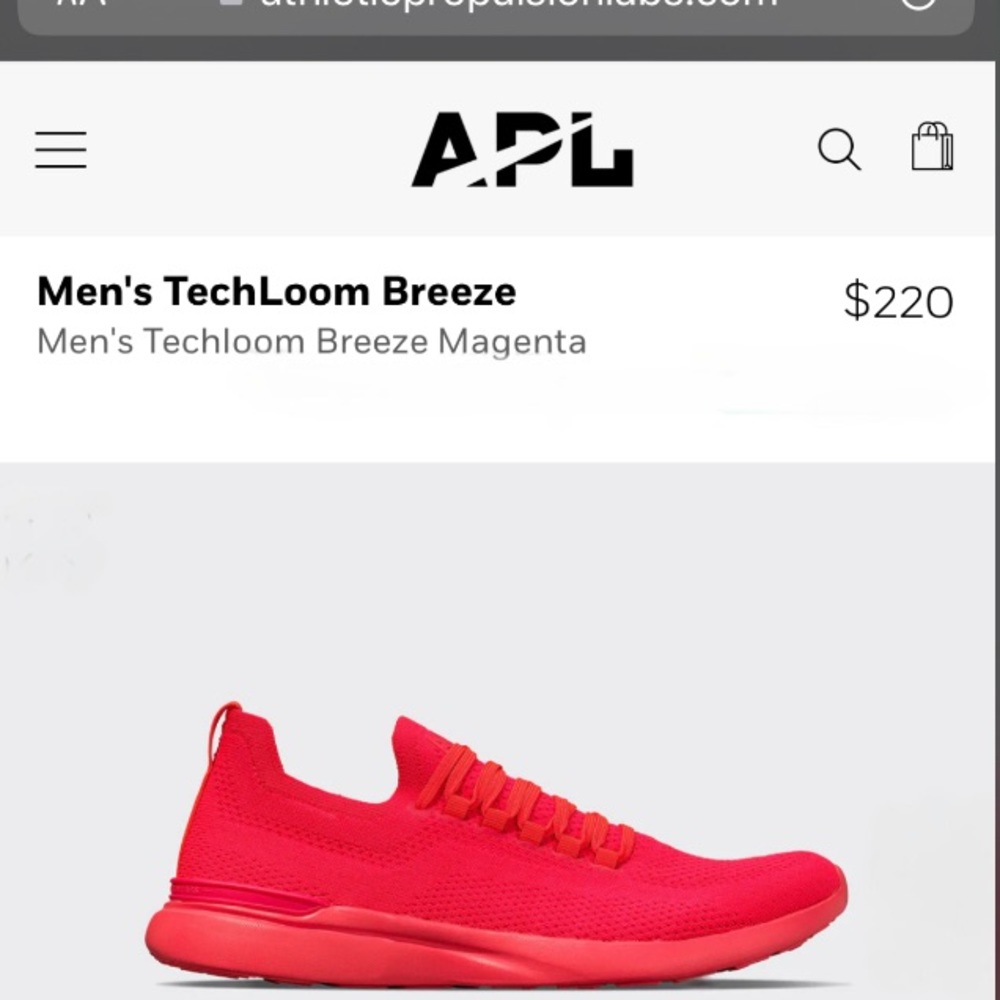 BNIB APL Techloom Breeze Magenta Mens US10/EU43 Retail $220